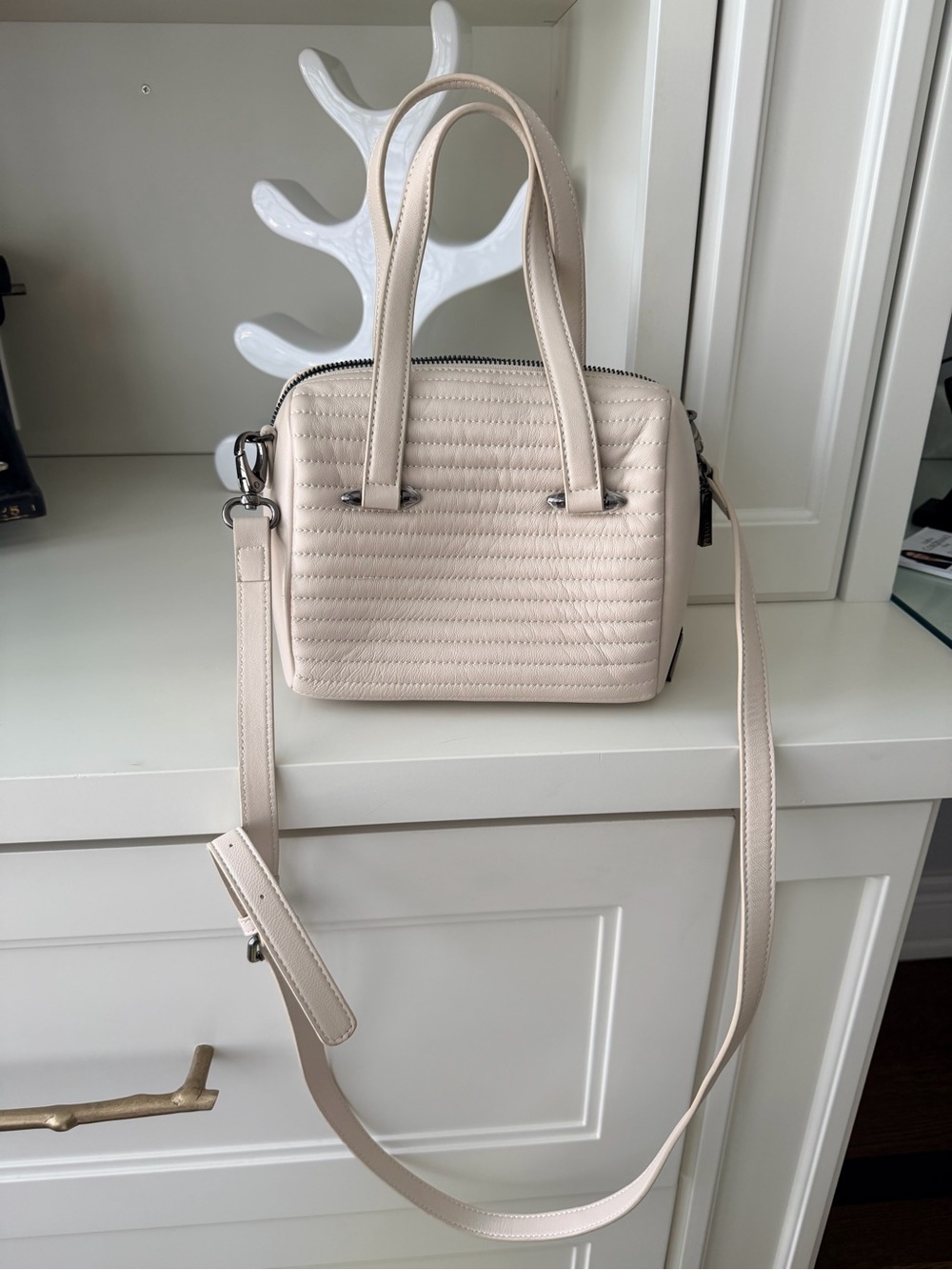 CELINE DION Vibrato Satchel Top Handle Cross Body Leather Purse NEW Retail $400 - Picture 7 of 14